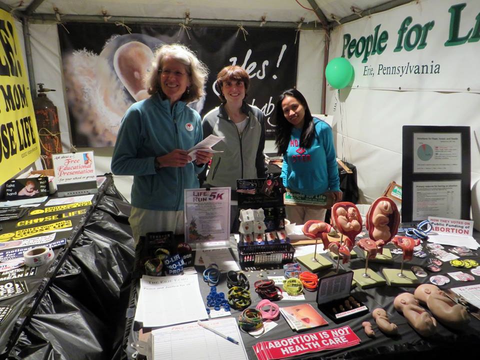 People for Life of Erie's pro-life booth